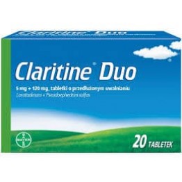 Кларитин Дуо (Claritine Duo) 5 мг+120 мг, 20 таблеток