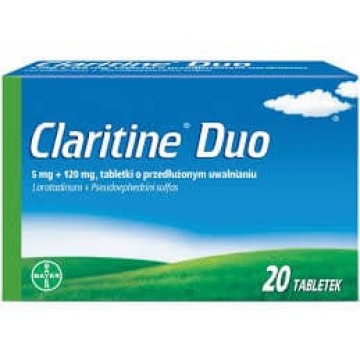 Кларитин Дуо (Claritine Duo) 5 мг+120 мг, 20 таблеток