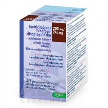 Тенофовир/Эмтрицитабин (Emtricitabine/Tenofovir) Krka 200 мг/245 мг, 30 таблеток
