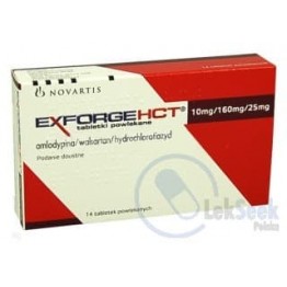 Ко-Эксфорж (Exforge HCT) 10 мг/160 мг/25 мг, 14 таблеток