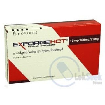 Ко-Эксфорж (Exforge HCT) 10 мг/160 мг/25 мг, 14 таблеток