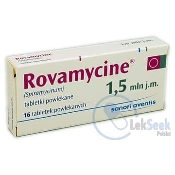 Ровамицин (Rovamycine) 1.5 млн. МЕ, 16 таблеток