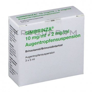 Симбринза (Simbrinza) капли глазные 2 мг+10 мг/1 мл, 5 мл, 3 шт