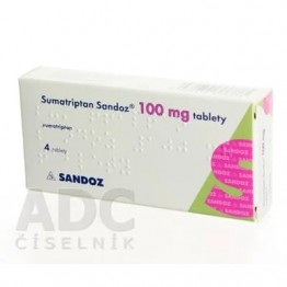 Суматриптан (Sumatriptan) Sandoz 100 мг, 4 таблетки