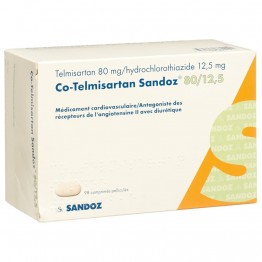 Телмисартан+гидрохлоротиазид (Telmisartan/Hydrochlorotiazid) Sandoz 80 мг/12.5 мг, 90 таблеток