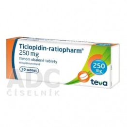 Тиклопидин Ратиофарм (Ticlopidin Ratiopharm) 250 мг, 30 таблеток