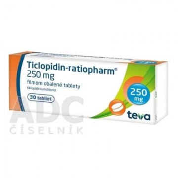 Тиклопидин Ратиофарм (Ticlopidin Ratiopharm) 250 мг, 30 таблеток