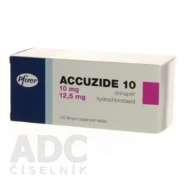 Аккузид (Accuzide) 10 мг+12.5 мг, 100 таблеток