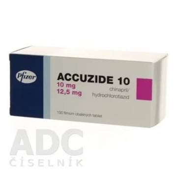 Аккузид (Accuzide) 10 мг+12.5 мг, 100 таблеток
