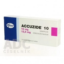 Аккузид (Accuzide) 10 мг+12.5 мг, 30 таблеток