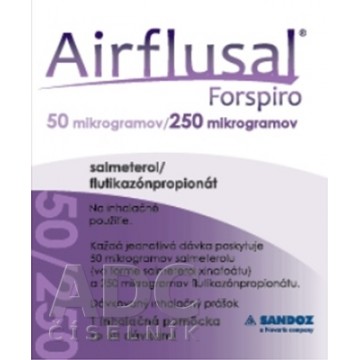 Эрфлюсал (Airflusal) Forspiro 50/250 мкг/доза, 60 доз