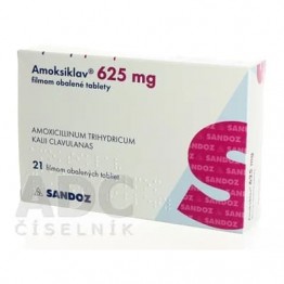 Амоксиклав (Amoksiklav) 625 мг (500 мг+125 мг), 21 таблетка