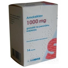 Амоксиклав (Amoksiklav) гранулы 1000 мг (875 мг+125 мг), 12 пакетиков