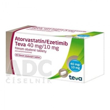 Аторвастатин/Эзетимиб (Atorvastatin/Ezetimib) Teva 40 мг/10 мг, 90 таблеток