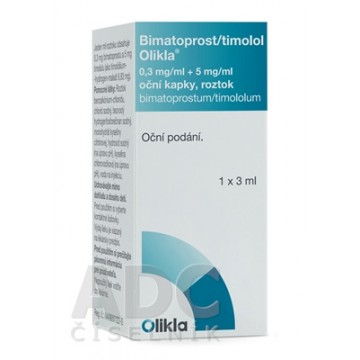 Биматопрост-Тимолол (Bimatoprost-Timolol) Olikla капли 0.3 мг/мл + 5 мг/мл 3 мл, 1 фл.