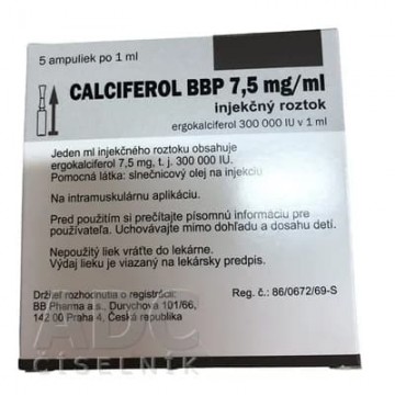 Кальциферол (Calciferol) BBP 7.5 мг/мл, 5 ампул по 1 мл