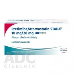 Эзетимиб/Аторвастатин (Ezetimib/Atorvastatin) STADA 10 мг/20 мг, 90 таблеток
