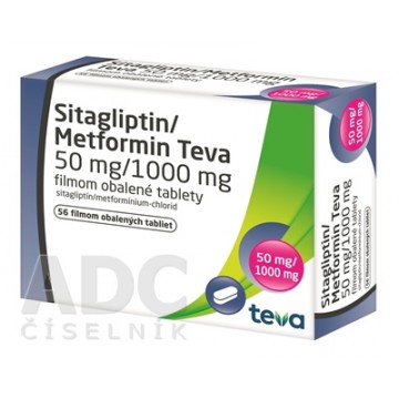 Ситаглиптин/Метформин Teva 50 мг/1000 мг, 56 таблеток