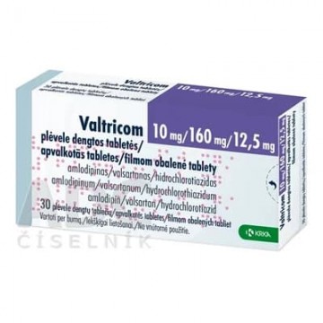 Валтриком (Valtricom) 10 мг/160 мг/12.5 мг, 30 таблеток