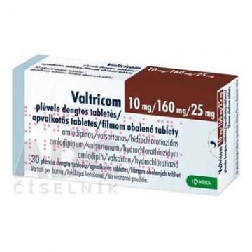Валтриком (Valtricom) 10 мг/160 мг/25 мг, 30 таблеток