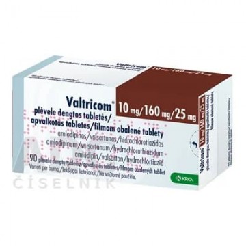 Валтриком (Valtricom) 10 мг/160 мг/25 мг, 90 таблеток