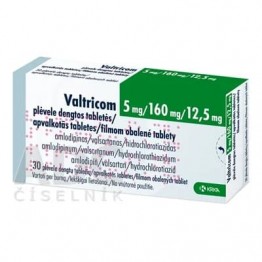 Валтриком (Valtricom) 5 мг/160 мг/12.5 мг, 30 таблеток