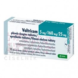 Валтриком (Valtricom) 5 мг/160 мг/25 мг, 30 таблеток