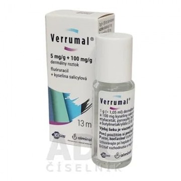 Веррумал (Verrumal) (100 мг+5 мг)/г раствор накожный, 13 мл